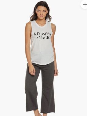 Spiritual Gangster White 'Kindness Is Magic' Muscle Tank